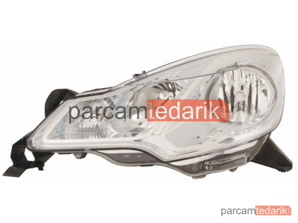 Far — Ön Sol Motoru Uzerinde Beyaz Tip Citroën C3 10 - 5521134LMLDEM5