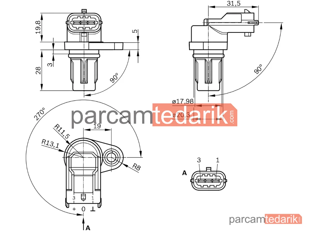 BOSCH 0232103097 | Devir Sensörü — Fiat Panda, Lancia Ypsilon, Alfa Romeo Mito