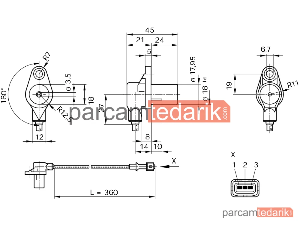 BOSCH 0261210104 | Devir Sensörü — Fiat Punto, Fiat Palio Weekend, Kia Clarus