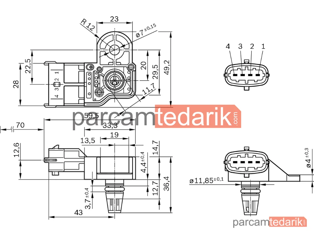 BOSCH 0261230302 | Sensörler — Porsche 911, Porsche 911 Cabrio, Porsche Cayenne