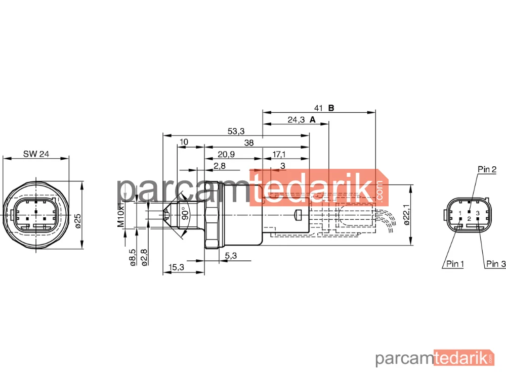 BOSCH 0265005303 | Basınç Müşürü — BMW E39 / VW Passat Polo (34511165467)