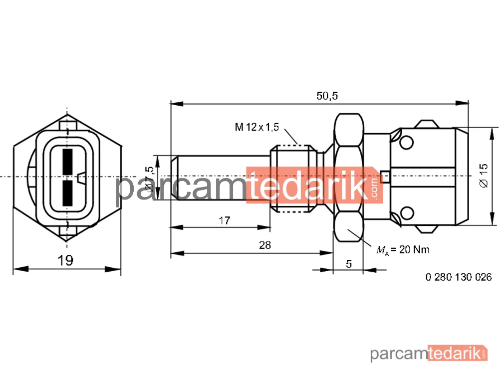 BOSCH 0280130026 | Hararet Müşürü — Alfa Romeo 145, Alfa Romeo 146, Alfa Romeo 155