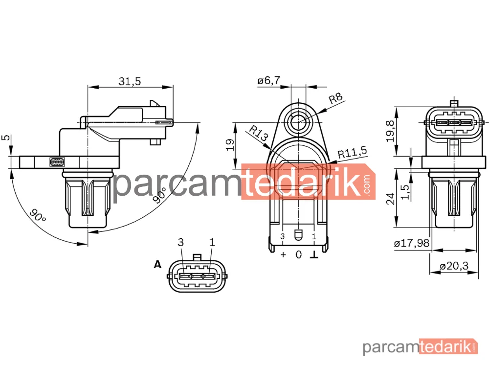 0281002667 | Devir Sensörü — Fiat Ducato Minibüs/Otobüs, Fiat Ducato Panelvan/Van, Fiat Ducato Platform şasi