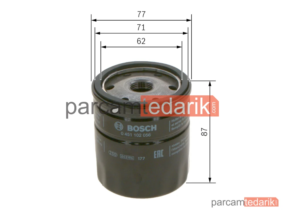 BOSCH 0451102056 | Yağ Filtresi — Opel Ascona B, Opel Manta B CC, Ford Escort I
