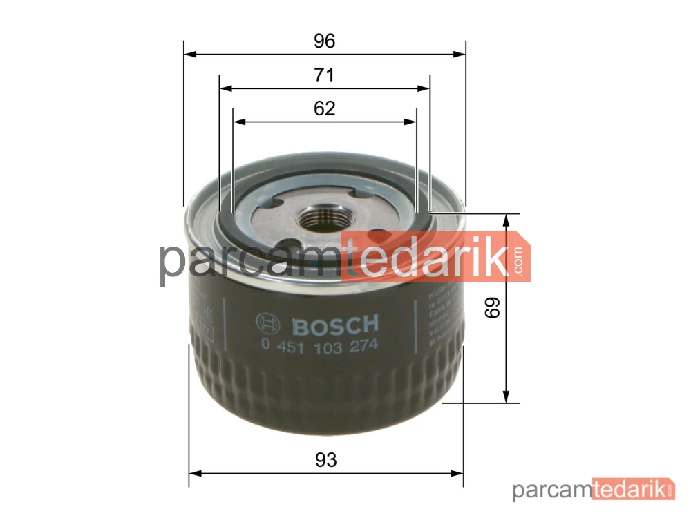 BOSCH 0451103274 | Yağ Filtresi — Lada Samara, Renault 18 Variable, Lada 110