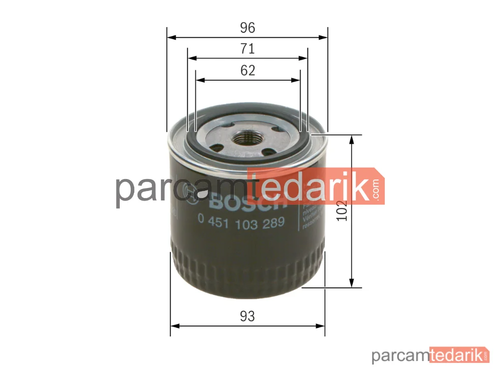BOSCH 0451103289 | Yağ Filtresi — VW Polo III, Seat Arosa, Skoda Felicia Cube