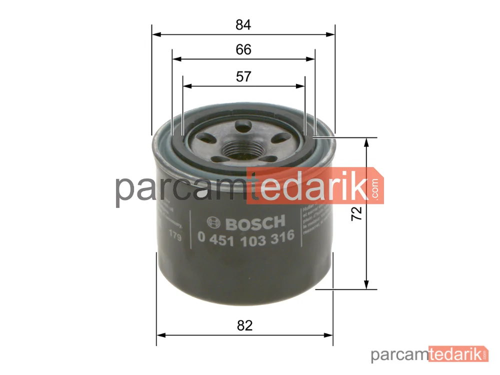 BOSCH 0451103316 | Yağ Filtresi — Hyundai i30, Mazda 323 III, Mitsubishi L 300 III
