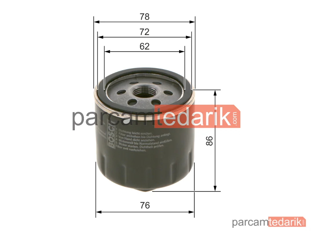 BOSCH 0451103318 | Yağ Filtresi — Seat Cordoba, VW Polo III, Seat Ibiza II