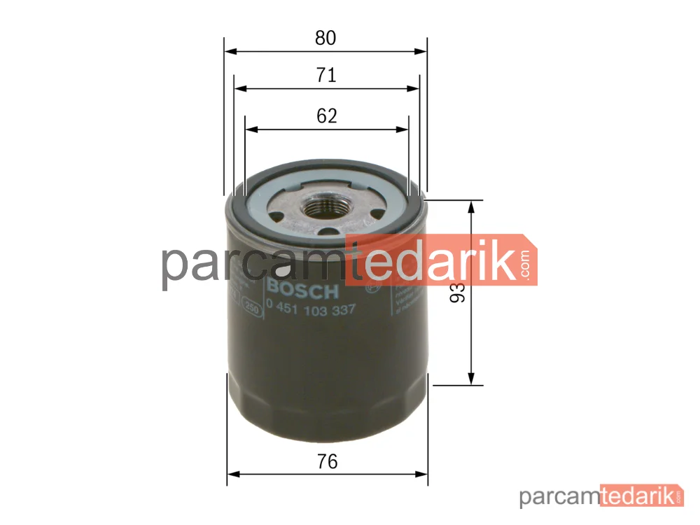 BOSCH 0451103337 | Yağ Filtresi — Skoda Fabia I, Seat Arosa, Skoda Fabia I Combi