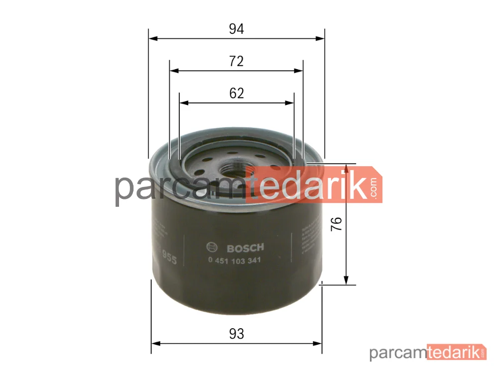 BOSCH 0451103341 | Yağ Filtresi — MG ZR, Rover 200 II, Rover 25 I