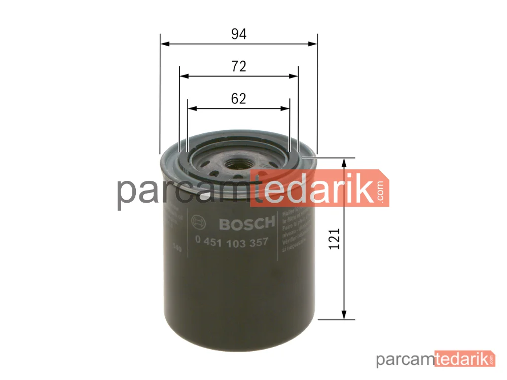 BOSCH 0451103357 | Yağ Filtresi — Nissan Pick UP, Nissan Cabstar E, Ford Usa Explorer