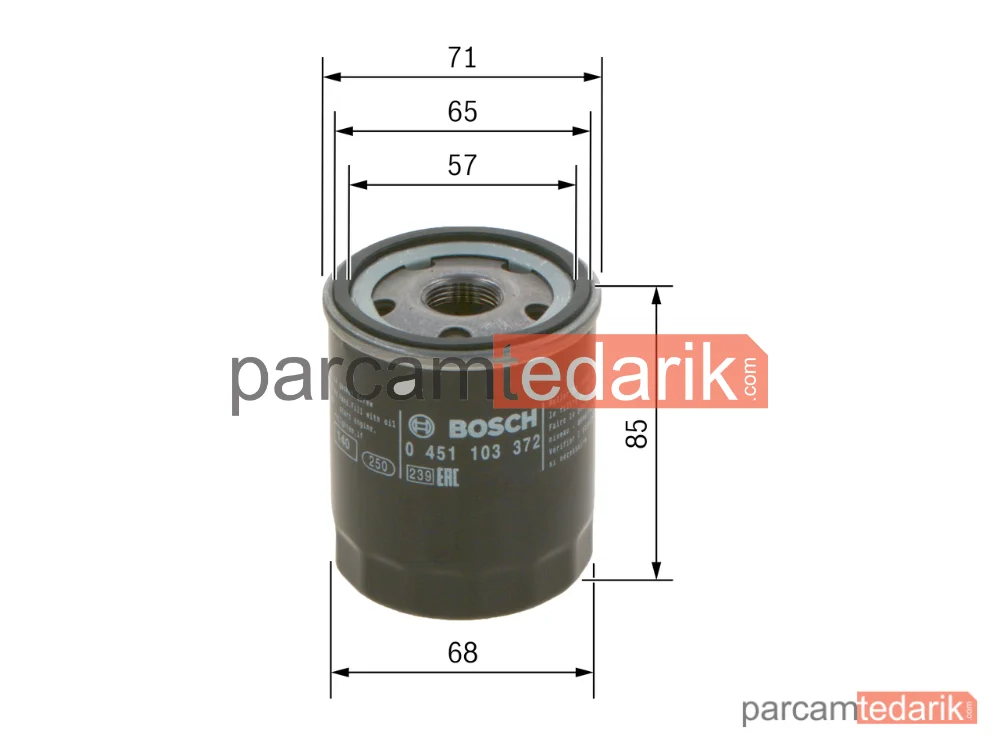 BOSCH 0451103372 | Yağ Filtresi — Smart Forfour, Mitsubishi Colt VI, Mitsubishi Colt Czc VI Cabrio