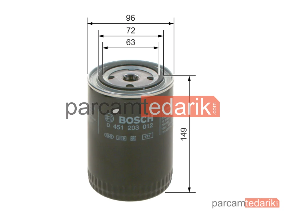 BOSCH 0451203012 | Yağ Filtresi — Seat Cordoba, VW Golf II, VW Golf III Variant
