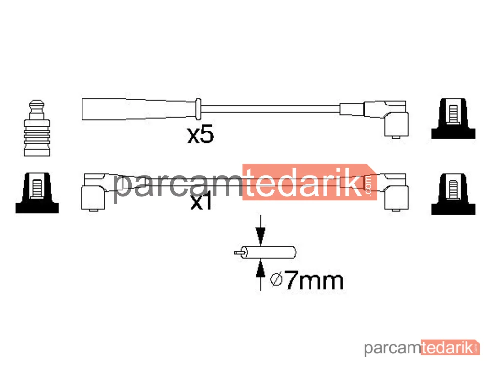 BOSCH 0986356753 | Buji Kablo Seti Silikon Volvo 850 2.5 GLE Kombi, V70 I 2.5, 850 2.5 GLE
