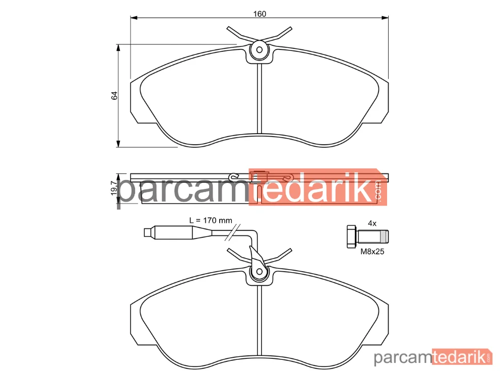 BOSCH 0986424031 | Fren Balatası (Ön) — Peugeot Boxer, Citroen Jumper I, Fiat Ducato
