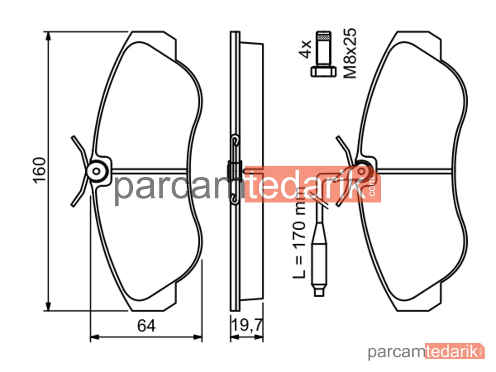 BOSCH 0986424031 | Fren Balatası (Ön) — Peugeot Boxer, Citroen Jumper I, Fiat Ducato