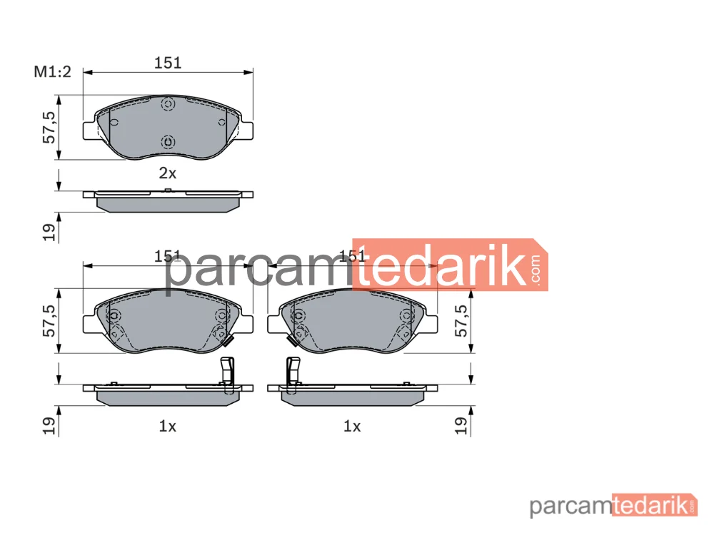 BOSCH 0986424042 | Fren Balatası (Ön) — Fiat Tipo, Fiat Egea