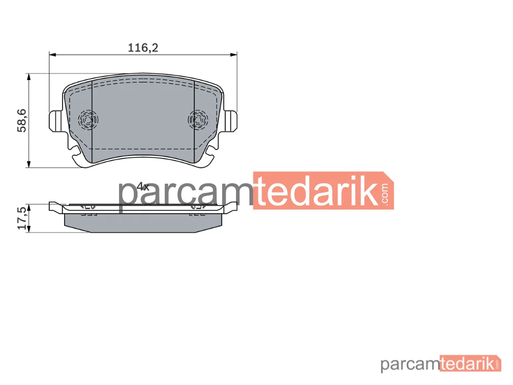 BOSCH 0986424056 | Fren Balatası (Arka) — Bentley Continental Coupe, Bentley Continental Cabrio, Bentley Flying Spur