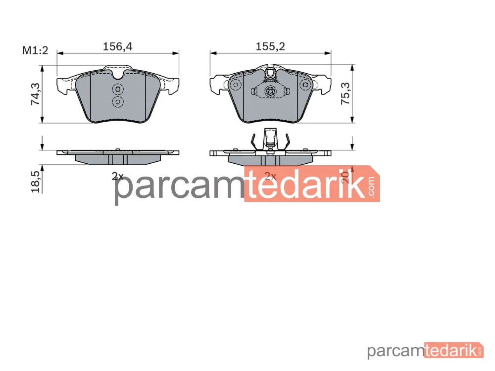 BOSCH 0986424125 | Fren Balatası — Jaguar F-Type Cabrio, Jaguar F-Type Coupe, Jaguar XK II Coupe
