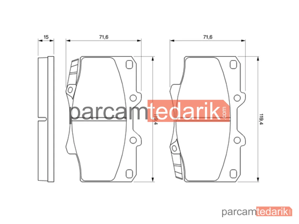 BOSCH 0986424134 | Fren Balatası (Ön) — Toyota Land Cruiser 80