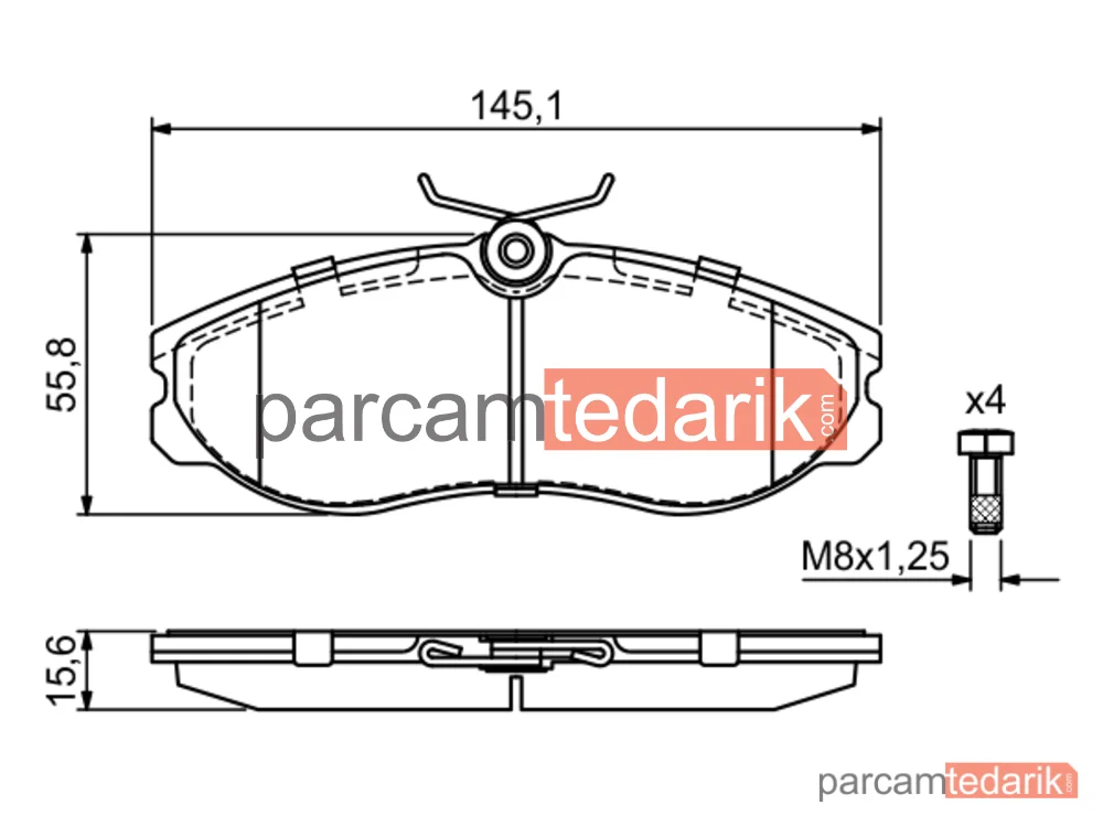 BOSCH 0986424204 | Fren Balatası (Ön) — Ford Maverick, Nissan Serena, Nissan Vanette Cargo