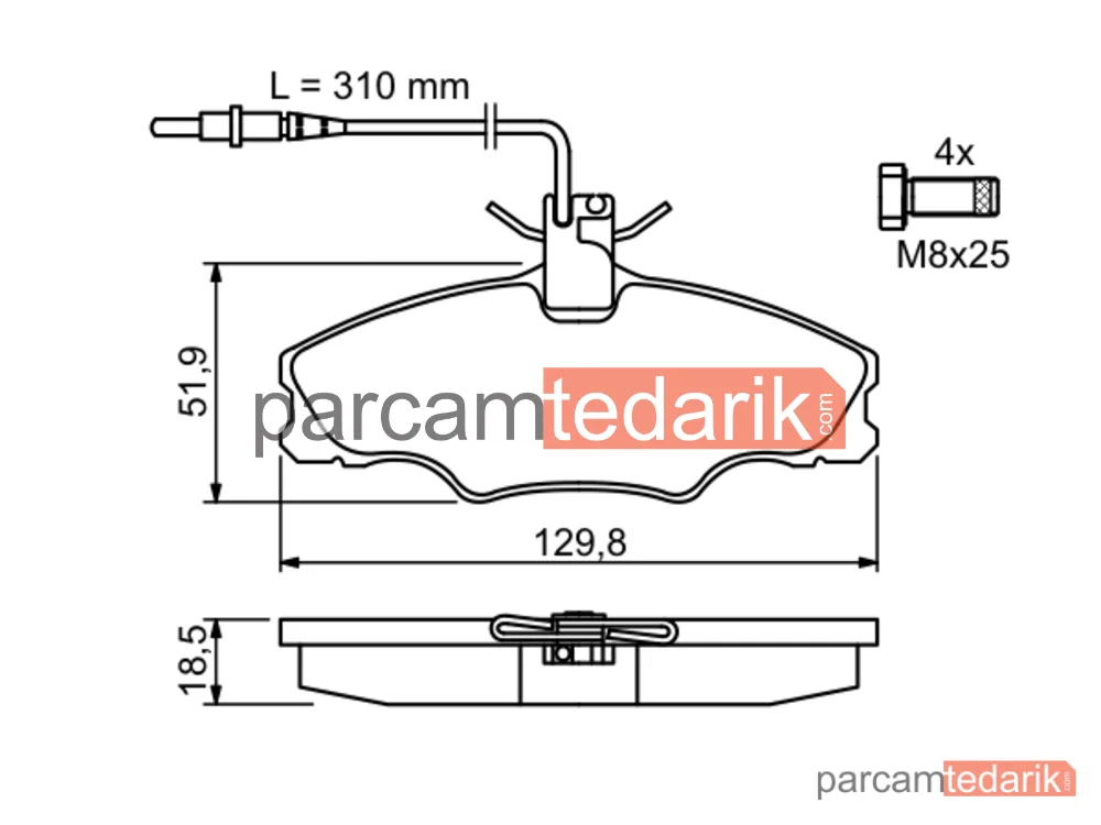 BOSCH 0986424227 | Fren Balatası (Ön) — Peugeot 406, Peugeot 406 Break