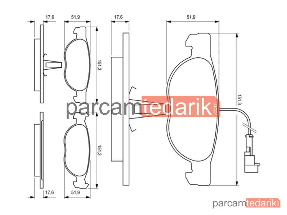 BOSCH 0986424246 | Fren Balatası (Ön) — Fiat Brava, Fiat Bravo I, Fiat Marea