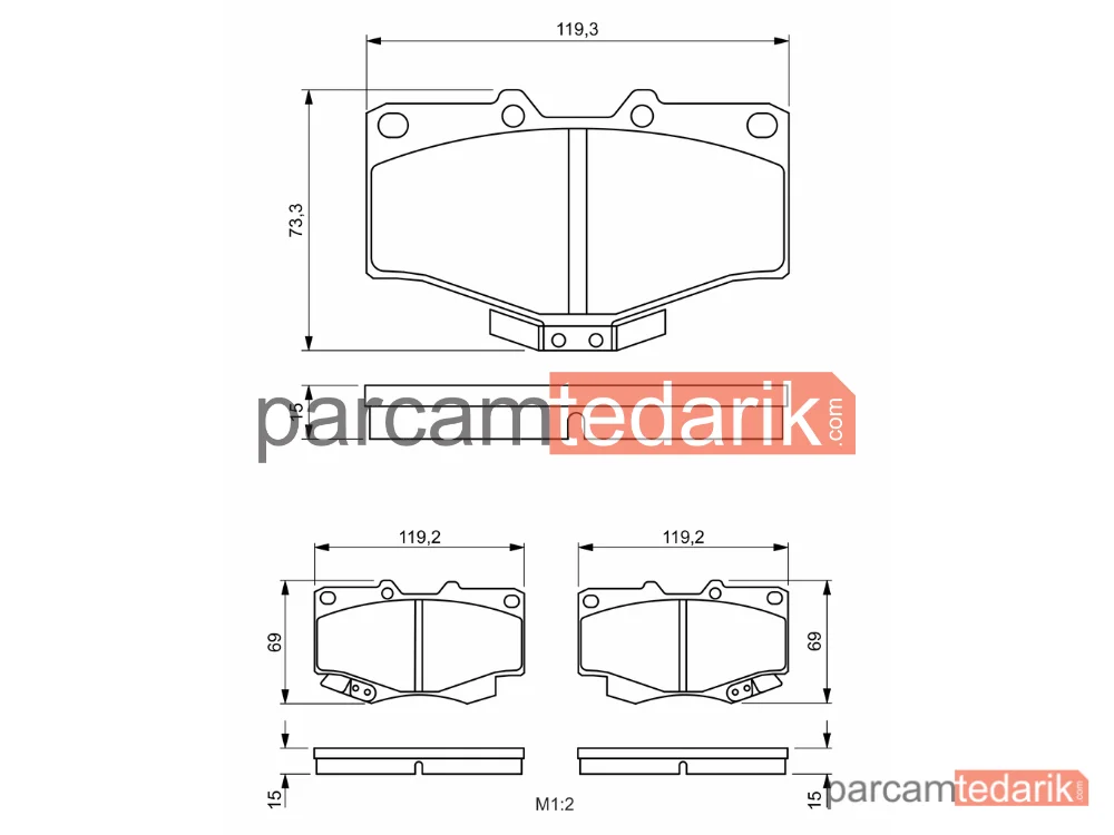 BOSCH 0986424268 | Fren Balatası — Toyota Hilux V Pick-Up, Toyota Hilux VI Pick-Up, Toyota Hilux VII Pick-Up