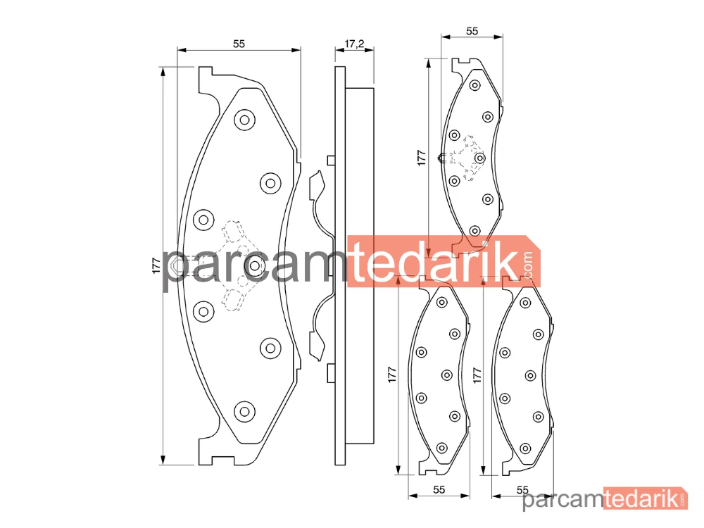 BOSCH 0986424284 | Fren Balatası (Ön) — Jeep Grand Cherokee I, Jeep Cherokee, Jeep Wrangler II