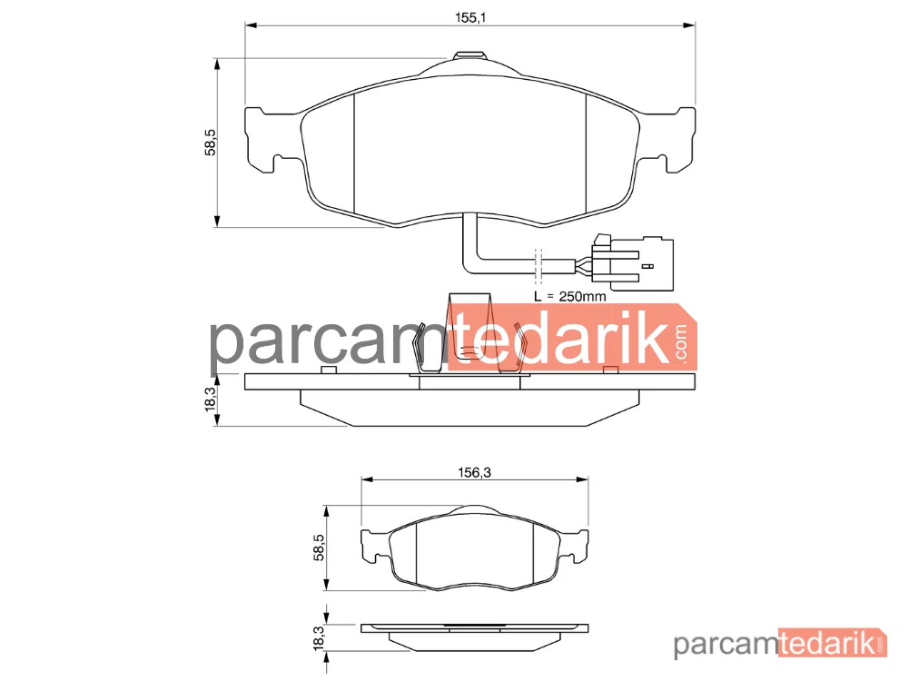 BOSCH 0986424359 | Fren Balatası (Ön) — Ford Scorpio I, Ford Mondeo I, Ford Mondeo II