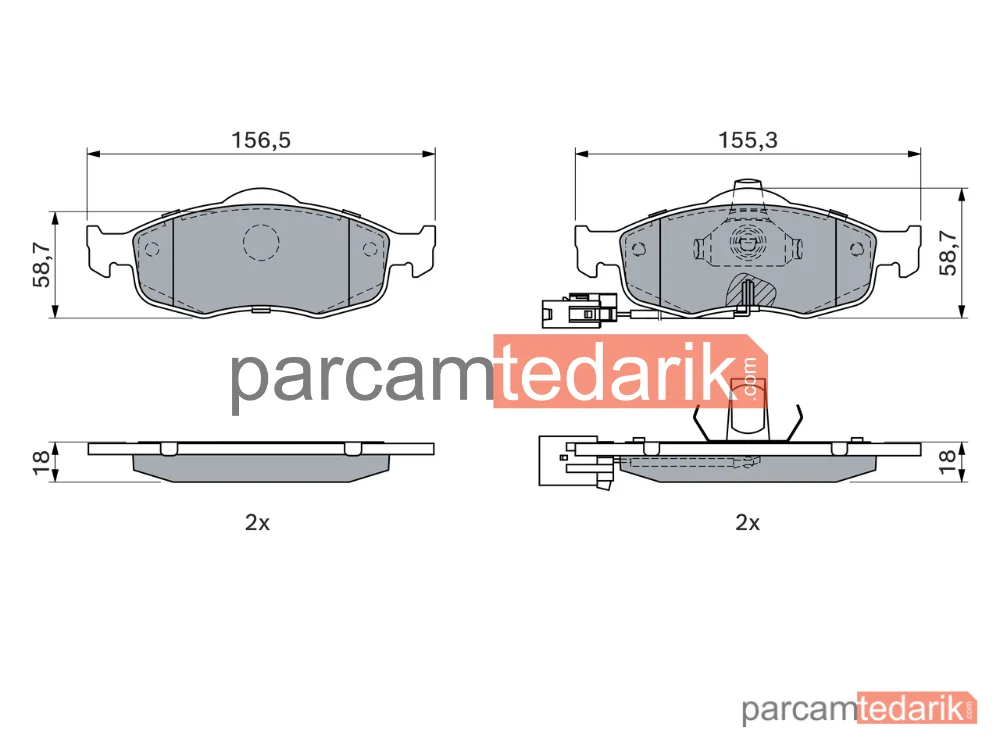 BOSCH 0986424359 | Fren Balatası (Ön) — Ford Scorpio I, Ford Mondeo I, Ford Mondeo II