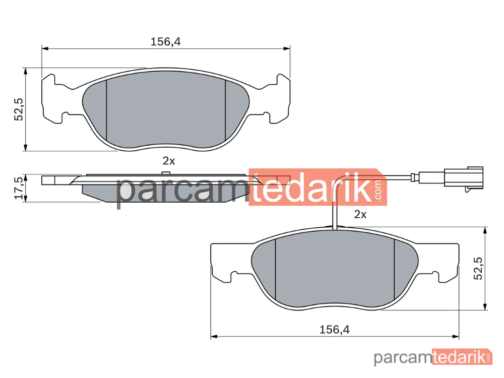 BOSCH 0986424362 | Fren Balatası (Ön) — Fiat Brava, Fiat Bravo I, Fiat Punto
