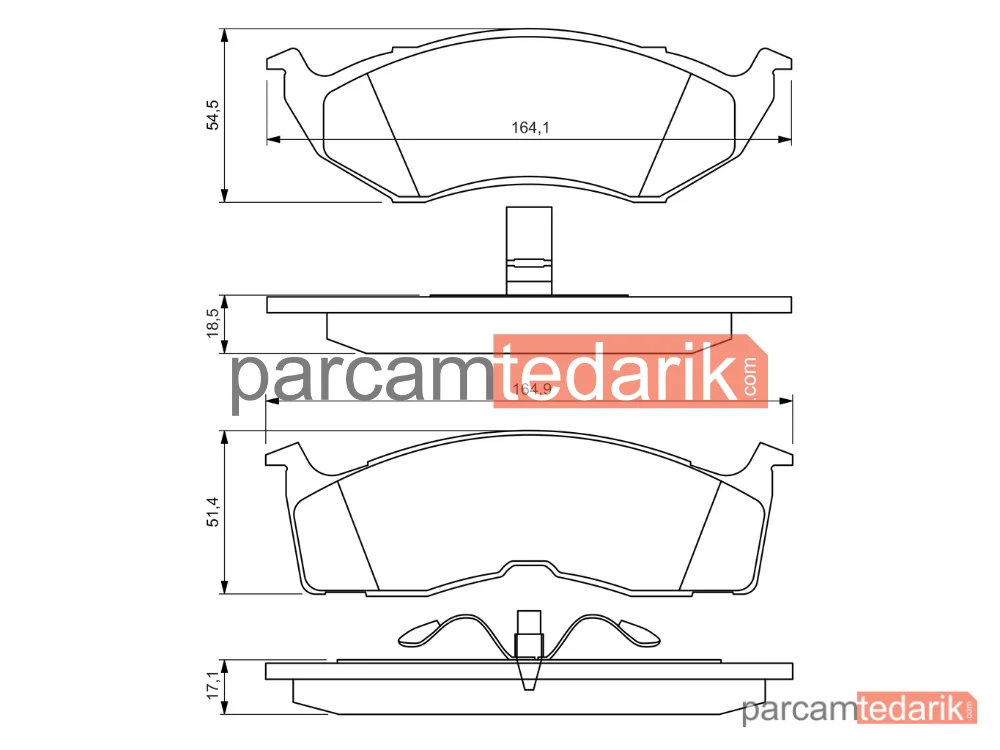 BOSCH 0986424363 | Fren Balatası (Ön) — Chrysler Voyager / Grand Voyager III, Chrysler Neon, Chrysler Voyager II