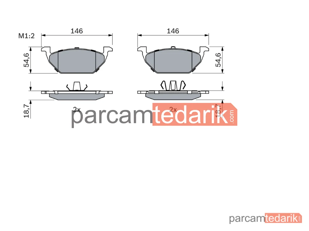 BOSCH 0986424364 | Fren Balatası — Seat Ibiza IV, Seat Ibiza IV SC, Audi A1