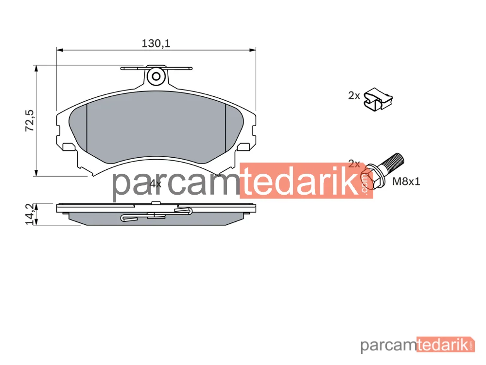 BOSCH 0986424371 | Fren Balatası (Ön) — Mitsubishi Carisma, Mitsubishi Space Star Mpv, Smart Forfour
