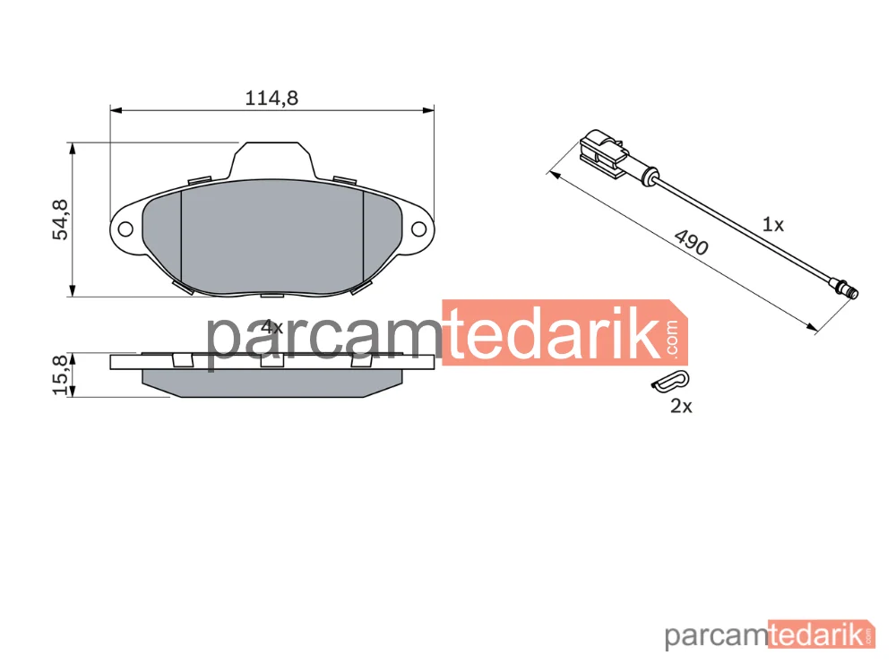 BOSCH 0986424379 | Fren Balatası (Ön) — Fiat Punto, Fiat Seicento / 600, Lancia Y