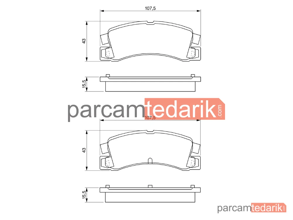 BOSCH 0986424383 | Fren Balatası (Arka) — Toyota Corolla, Toyota Camry, Toyota Corolla Compact