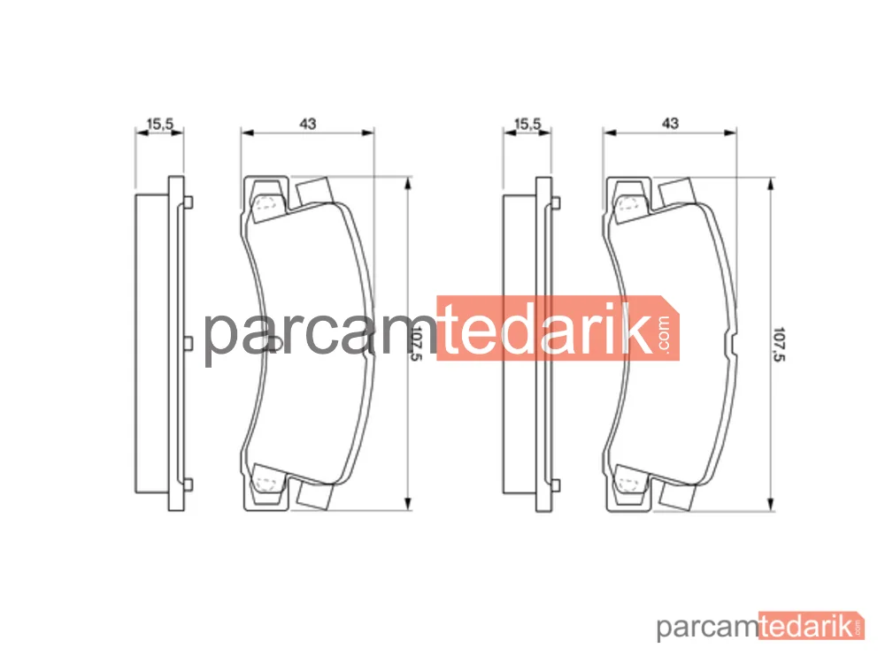 BOSCH 0986424383 | Fren Balatası (Arka) — Toyota Corolla, Toyota Camry, Toyota Corolla Compact