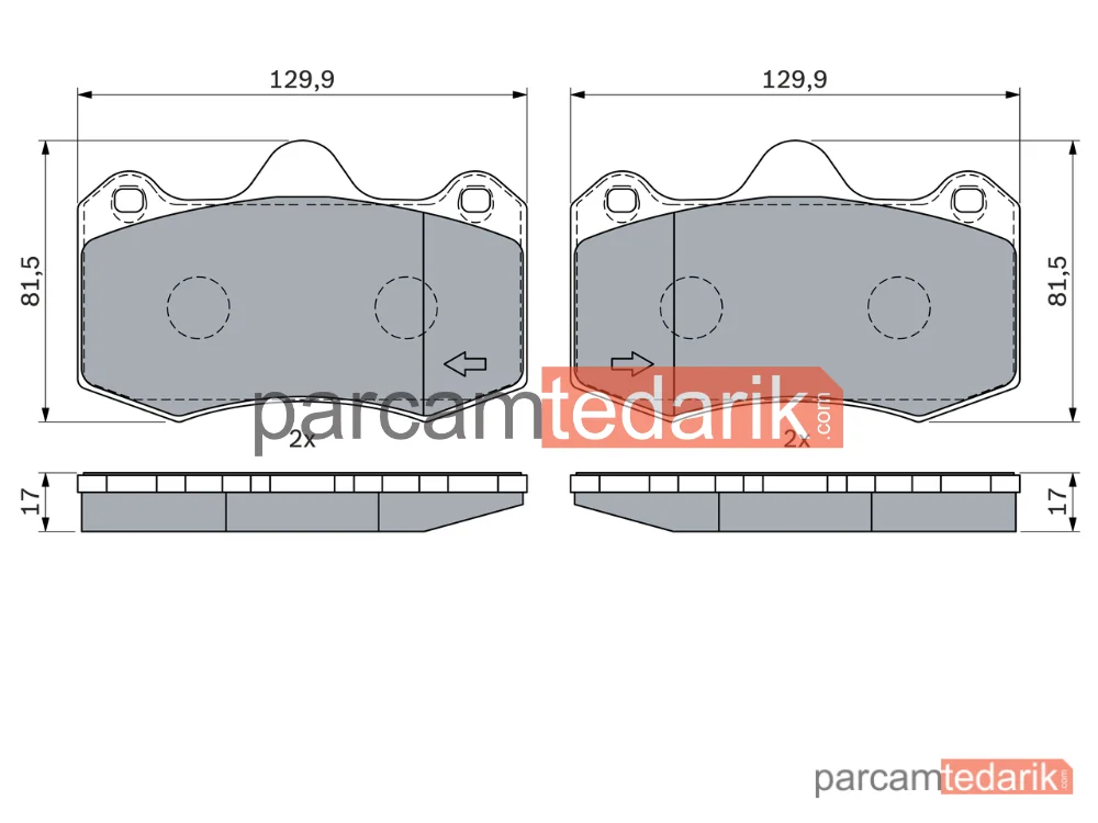 BOSCH 0986424399 | Fren Balatası — Seat Ibiza IV, Seat Ibiza IV SC, Seat Ibiza IV ST