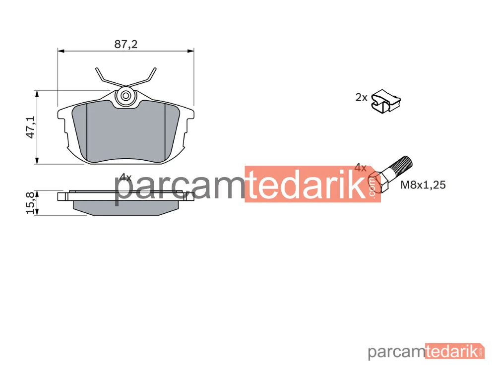 BOSCH 0986424427 | Fren Balatası (Arka) — Volvo V40, Volvo S40 I, Mitsubishi Carisma