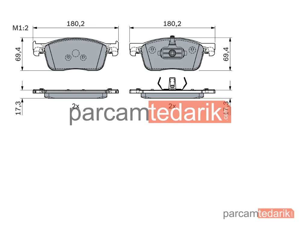 BOSCH 0986424436 | Fren Balatası — Citroen Spacetourer, Citroen Jumpy III, Peugeot Traveller