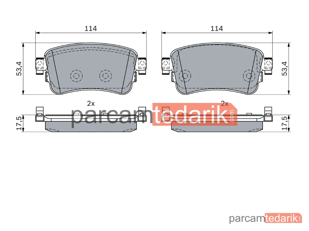 BOSCH 0986424437 | Fren Balatası (Arka) — Citroen Spacetourer, Citroen Jumpy III, Peugeot Traveller
