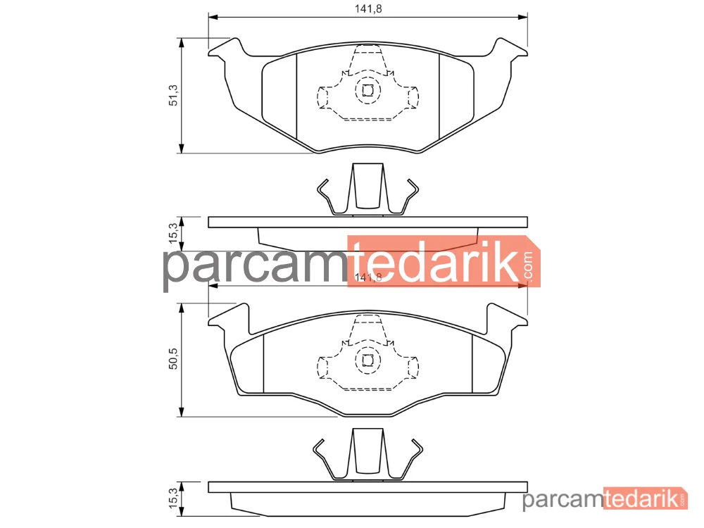 BOSCH 0986424449 | Fren Balatası — Seat Ibiza II, Seat Cordoba, Seat Toledo I