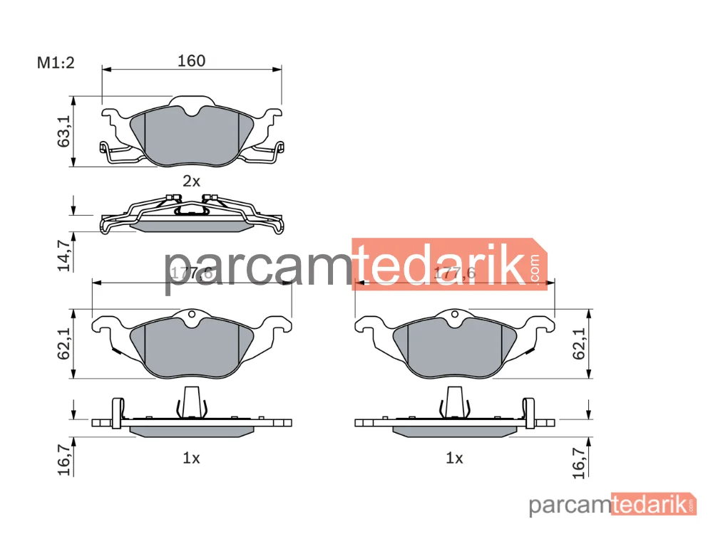 BOSCH 0986424456 | Fren Balatası — Opel Astra G, Opel Astra G Kombi, Opel Astra G Classic
