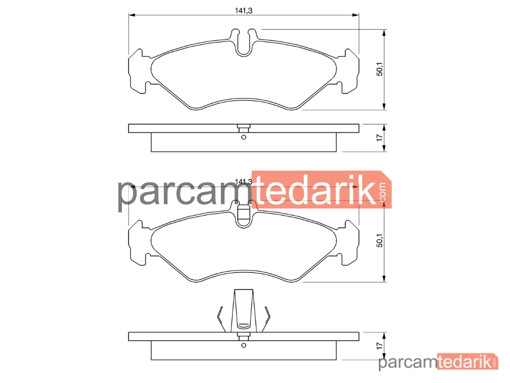 BOSCH 0986424463 | Fren Balatası (Arka) — Mercedes-Benz Sprinter 4-t, Mercedes-Benz Sprinter 3-t