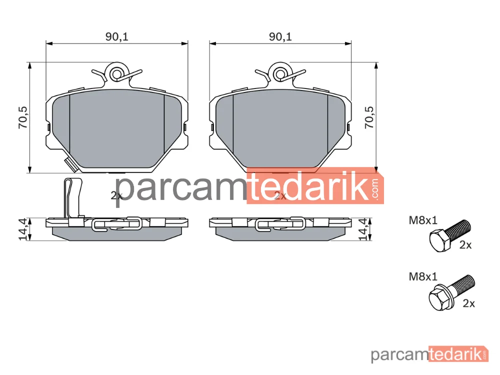 BOSCH 0986424471 | Fren Balatası (Ön) — Smart Fortwo Coupe, Smart City-Coupe, Smart Fortwo Cabrio
