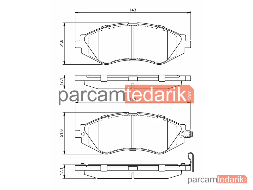 BOSCH 0986424474 | Fren Balatası (Ön) — Daewoo Nubira, Chevrolet Aveo / Kalos, Daewoo Nubira Wagon