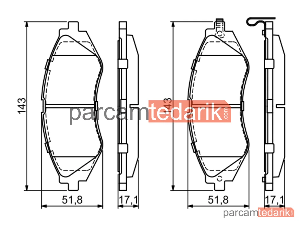 BOSCH 0986424474 | Fren Balatası (Ön) — Daewoo Nubira, Chevrolet Aveo / Kalos, Daewoo Nubira Wagon
