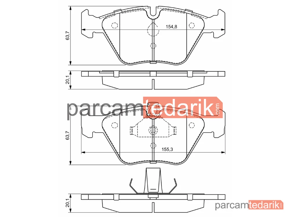 BOSCH 0986424485 | Fren Balatası (Ön) — BMW 5, BMW 5 Touring, BMW 3 Coupe