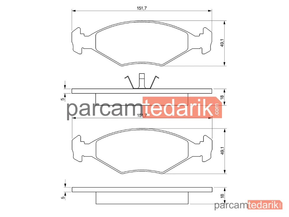 BOSCH 0986424514 | Fren Balatası (Ön) — Fiat Palio Weekend, Fiat Albea, Fiat Palio